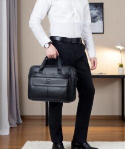 Bull Captain GWB-046 Ανδρικός Δερμάτινος Χαρτοφύλακας Μαύρος