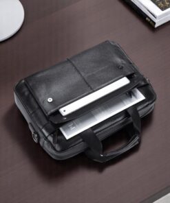 Bull Captain GWB-046 Ανδρικός Δερμάτινος Χαρτοφύλακας Μαύρος