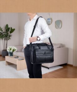 Bull Captain GWB-046 Ανδρικός Δερμάτινος Χαρτοφύλακας Μαύρος