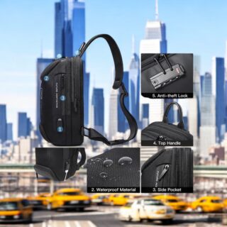 Bange 7082 Τσαντάκι Ώμου Χιαστί Crossbody Μαύρο