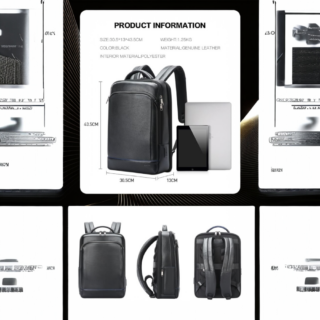 Bopai Δερμάτινο Σακίδιο Πλάτης Laptop 15.6” 24L Μαύρο