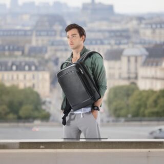 Bopai Δερμάτινο Σακίδιο Πλάτης Laptop 15.6” 24L Μαύρο