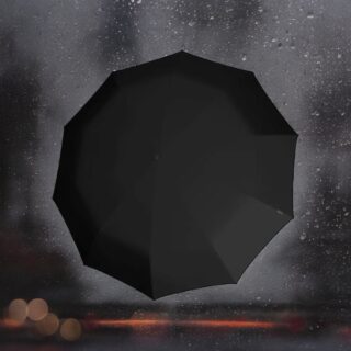 5770 1000, Knirps® STEEL S.770, Αυτόματο άνοιγμα, Μακριά , Ξύλινη  Χειροποίητη λάβει Από  Σφένδαμο, Μαύρη