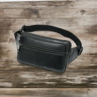 Cardinal Ανδρικό Δερμάτινο Τσαντάκι Μέσης Μαύρο