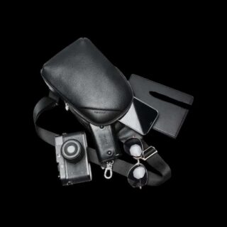 Bopai Δερμάτινο Τσαντάκι Crossbody 11-122901 Μαύρο