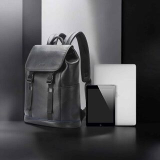 Bopai Αντικλεπτικό Δερμάτινο Σακίδιο Laptop 15.6” 24L Μαύρο