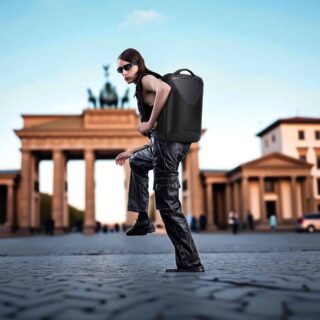 Bange 6621 Μαύρο Δερμάτινο Σακίδιο Πλάτης Laptop 15.6” Αδιάβροχο