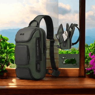 Bange 7086 Χακί Τσαντάκι Ώμου Χιαστί Crossbody