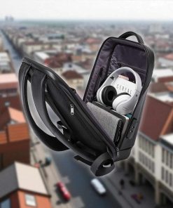 Bange 6621 Μαύρο Δερμάτινο Σακίδιο Πλάτης Laptop 15.6” Αδιάβροχο