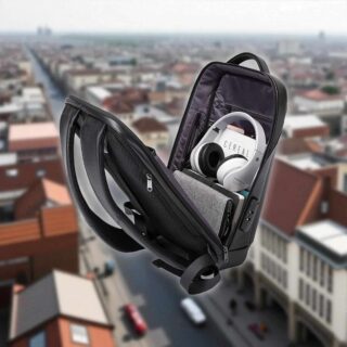 Bange 6621 Μαύρο Δερμάτινο Σακίδιο Πλάτης Laptop 15.6” Αδιάβροχο