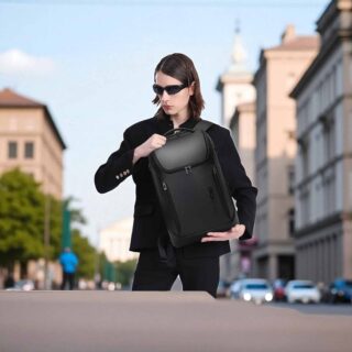 Bange 6623 Μαύρο Δερμάτινο Σακίδιο Πλάτης 24L Laptop 15.6”