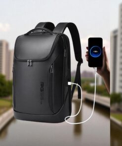 Bange 6623 Μαύρο Δερμάτινο Σακίδιο Πλάτης 24L Laptop 15.6”