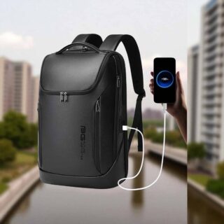 Bange 6623 Μαύρο Δερμάτινο Σακίδιο Πλάτης 24L Laptop 15.6”