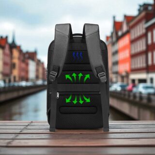 Bange 6623 Μαύρο Δερμάτινο Σακίδιο Πλάτης 24L Laptop 15.6”