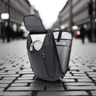 Bange 6623 Μαύρο Δερμάτινο Σακίδιο Πλάτης 24L Laptop 15.6”