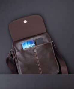 Bull Captain Δερμάτινο Τσαντάκι Ώμου DJB 07 Σκούρο Καφέ