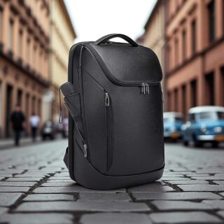 Bange 6623 Μαύρο Δερμάτινο Σακίδιο Πλάτης 24L Laptop 15.6”