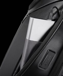 Bange 6623 Μαύρο Δερμάτινο Σακίδιο Πλάτης 24L Laptop 15.6”