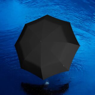 Knirps T.260 Μαύρη Ομπρέλα Γυριστή Λαβή Αυτόματη