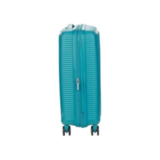 American Tourister Soundbox Spinner Expandable Βαλίτσα Καμπίνας με ύψος 55cm σε Μπλε χρώμα