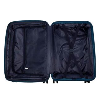 Amber Μεσαία Βαλίτσα Ταξιδιού Σκούρο Πετρόλ με 4 Ρόδες Ύψους 65εκ.