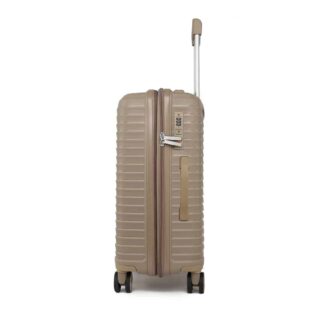 Amber Μεσαία Βαλίτσα Ταξιδιού Μόκα με 4 Ρόδες Ύψους 65εκ.