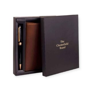 chesterfield brand σετ δώρου δερμάτινο Σημειωματάριο και στιλό