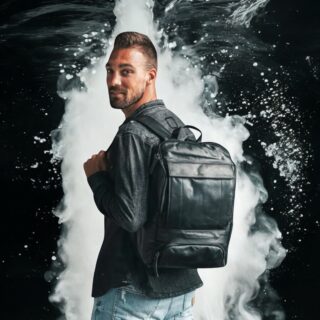 The Chesterfield Brand Rich Δερμάτινο Ανδρικό Σακίδιο Πλάτης Μαύρο 15.6