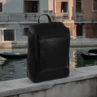 The Chesterfield Brand Rich Δερμάτινο Ανδρικό Σακίδιο Πλάτης Μαύρο 15.6