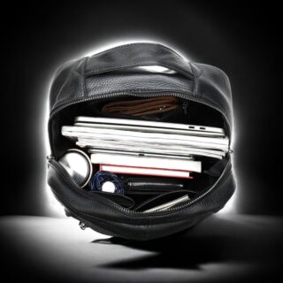 Cardinal Δερμάτινο Σακίδιο Πλάτης Μαύρο 20 L 9008