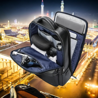 Bopai Αντικλεπτικό Δερμάτινο Σακίδιο Laptop 15.6” 24L Μαύρο