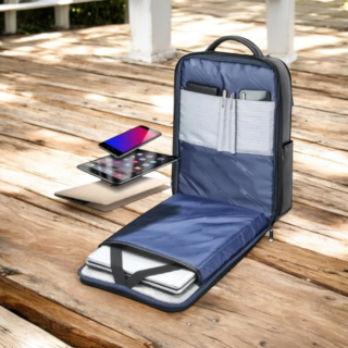 Bopai Αντικλεπτικό Δερμάτινο Σακίδιο Laptop 15.6” 24L Μαύρο