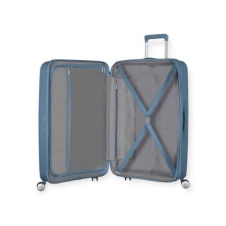 American Tourister Soundbox Spinner Μεγάλη Βαλίτσα με ύψος 77cm Stone Blue σε Μπλε χρώμα