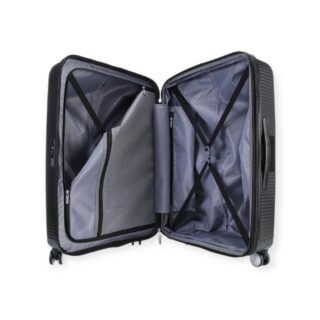 American Tourister Soundbox Spinner Expandable Μεσαία Βαλίτσα με ύψος 67cm σε Μαύρο χρώμα