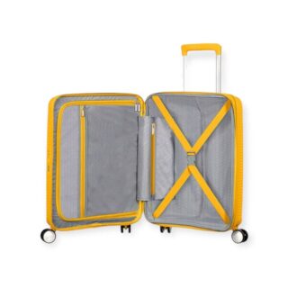 American Tourister Soundbox Spinner 4 Βαλίτσα Καμπίνας με ύψος 55cm σε Κίτρινο χρώμα