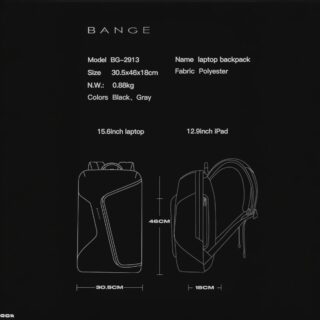 Bange 2913 Σακίδιο Πλάτης Laptop 15.6” 23L Μαύρο