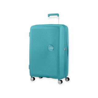 American Tourister Soundbox Spinner Expandable Μεγάλη Βαλίτσα με ύψος 77cm σε Τιρκουάζ χρώμα