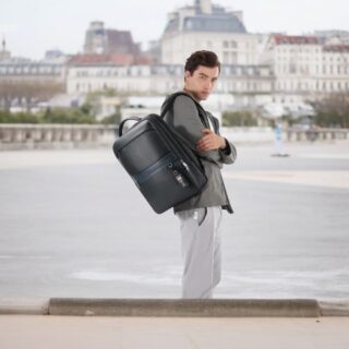 BOPAI Σακίδιο Πλάτης Δερμάτινο Business 15.6’’ Μαύρο