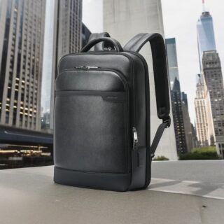 Bopai Αντικλεπτικό Δερμάτινο Σακίδιο Laptop 15.6” 24L Μαύρο