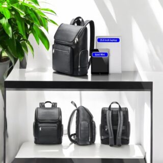 Bopai Αντικλεπτικό Δερμάτινο Σακίδιο Laptop 15.6” 25L Μαύρο