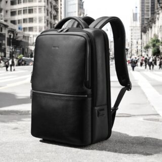 Bopai Αντικλεπτικό Δερμάτινο Σακίδιο Laptop 15.6” 24L Μαύρο