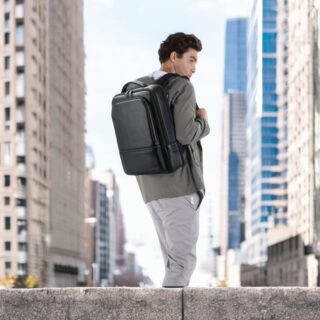 Bopai Αντικλεπτικό Δερμάτινο Σακίδιο Laptop 15.6” 24L Μαύρο