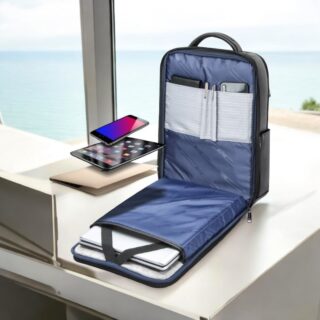 Bopai Αντικλεπτικό Δερμάτινο Σακίδιο Laptop 15.6” 24L Μαύρο