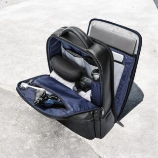 Bopai Αντικλεπτικό Δερμάτινο Σακίδιο Laptop 15.6” 24L Μαύρο