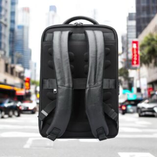 Bopai Αντικλεπτικό Δερμάτινο Σακίδιο Laptop 15.6” 24L Μαύρο