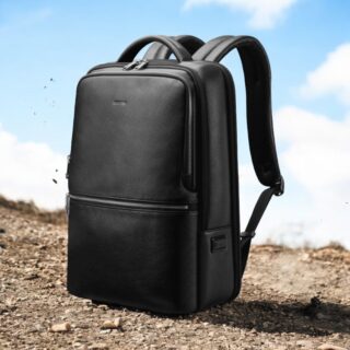 Bopai Αντικλεπτικό Δερμάτινο Σακίδιο Laptop 15.6” 24L Μαύρο
