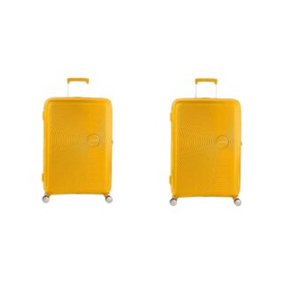 American Tourister Soundbox Spinner 4 set 2  Βαλίτσες  Καμπίνας με ύψος 55cm σε Κίτρινο  χρώμα
