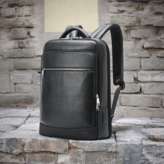 Bopai Αντικλεπτικό Δερμάτινο Σακίδιο Laptop 15.6” 24L Μαύρο