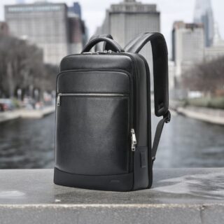 Bopai Αντικλεπτικό Δερμάτινο Σακίδιο Laptop 15.6” 24L Μαύρο