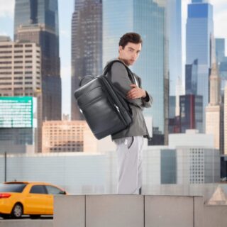 Bopai Αντικλεπτικό Δερμάτινο Σακίδιο Laptop 15.6” 24L Μαύρο